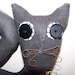Primitive Cat and Jacks Fabric Shelf Sitter/Doll for Fall and Halloween