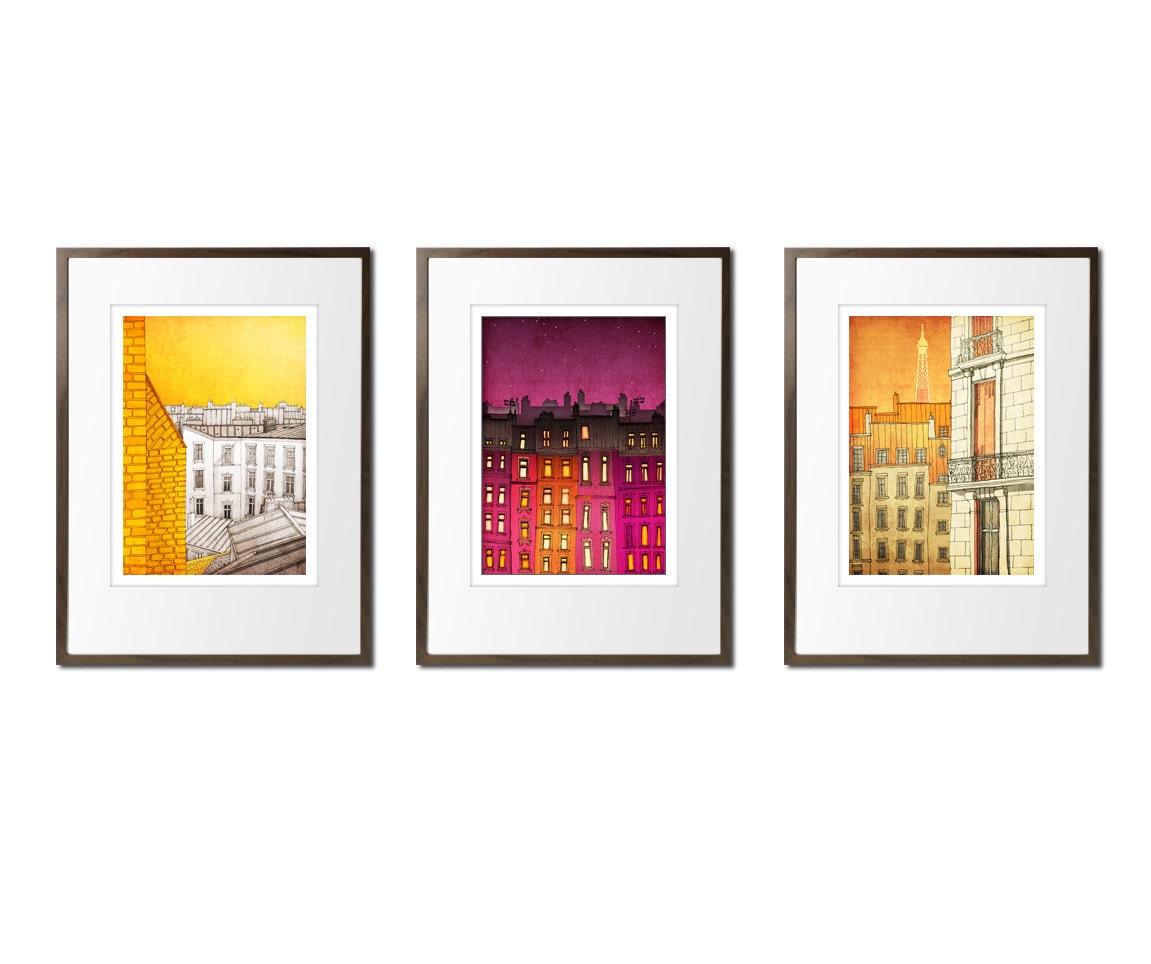 Paris illustration - Paris windows - Fine art illustration - Fine art prints - Art Posters - Paris art - Paris decor - Wall art - wall decor