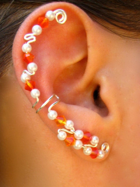 Hunger Games Girl on Fire Ear Cuff with Swarovski crystals