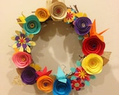 6" Paper Flower Wreath- custom made