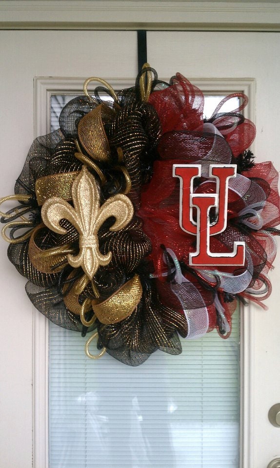 UL Ragin Cajuns / New Orleans Saints Wreath