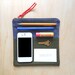 Chambray & Olive Color Blocked Zippered Pouch