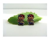 Ness Earthbound Pixel Sprite Earrings - retro game jewelry