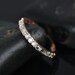 Gabriella 14kt Rose Gold Milgrained Round and Baguette Bars Diamond Almost Eternity Band (Other Metals and Stone Options Available)