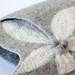 Felt bag, natural gray,  flower bag, medium sized bag