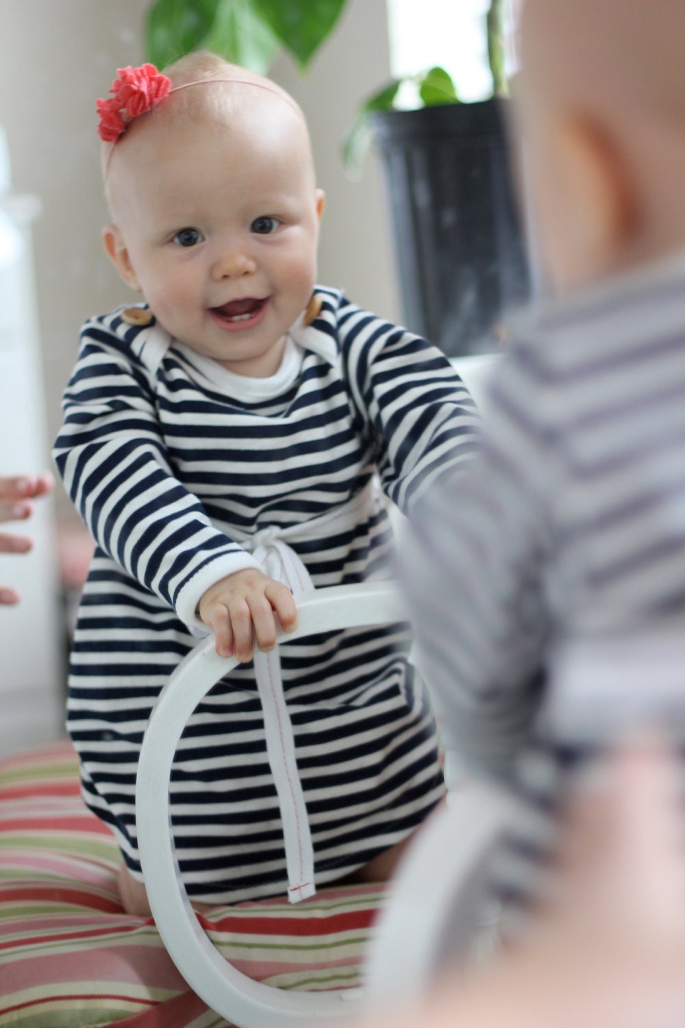 nautical stripe baby onesie top dress // custom order size