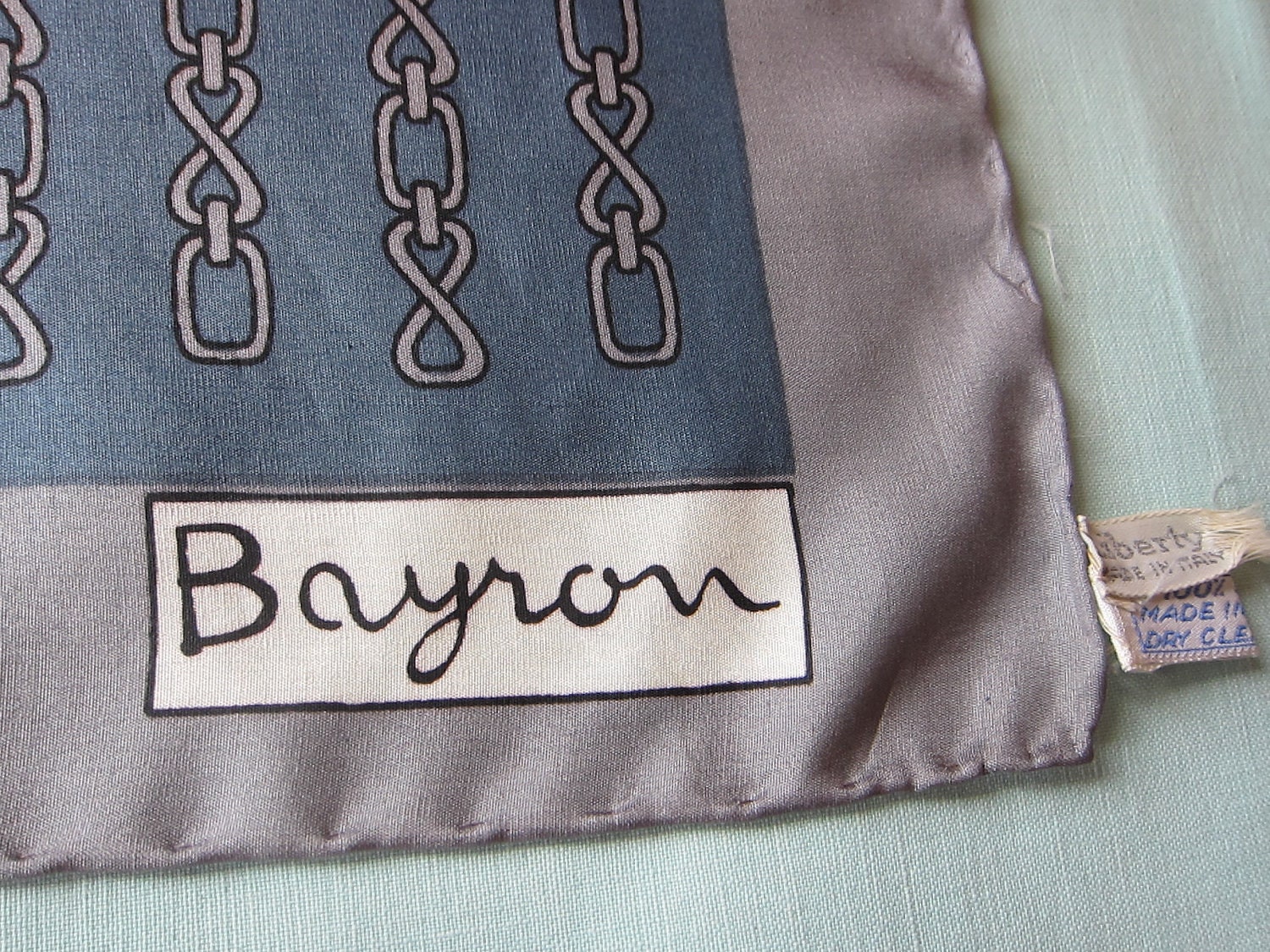 ITALIAN silk scarf BAYRON 1970s so elegant