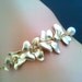 Gold Orchids Flowers Bracelet - bridesmaid gifts,Wedding jewelry,flower girl,Gemstone,anniversary gift