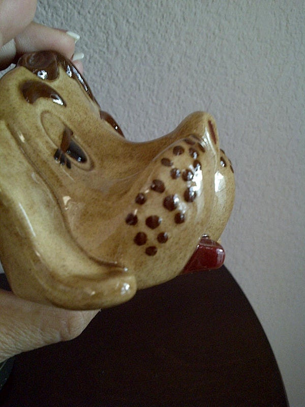 Cute Set of Vintage Ceramic Puppy Dog Eyeglass Holder/Rest