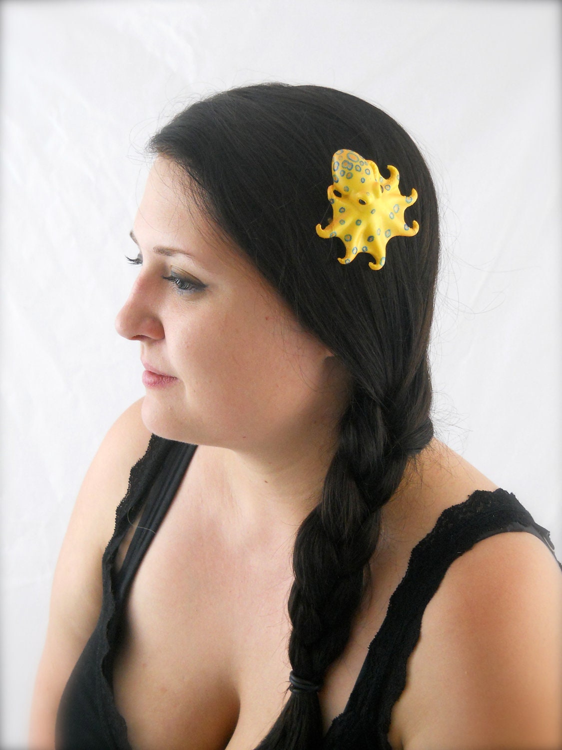 Blue Ringed Octopus Hair Barrette