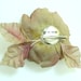 Olive and purple silk flower brooch/hair clip