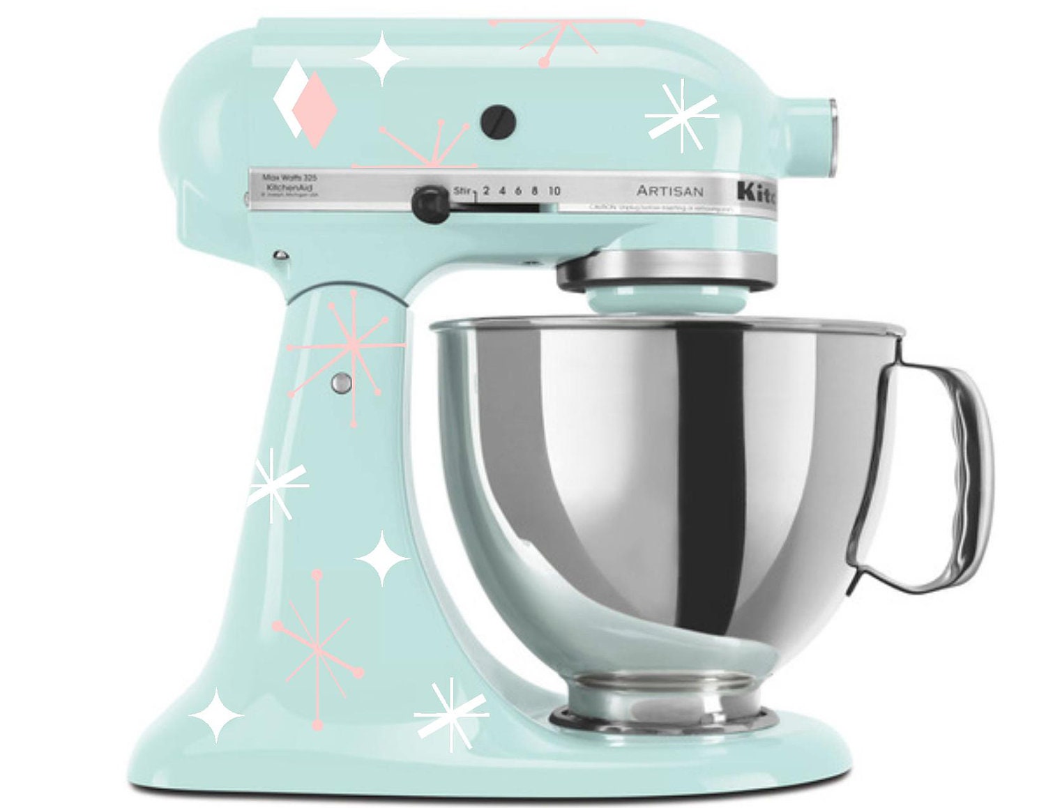 Stand Mixer Decal "Retro Stars" - Vinyl Sticker for Kitchenaid Stand Mixer Appliance