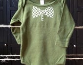 Geek or nerd checker bow tie - Hand printed baby onesie design