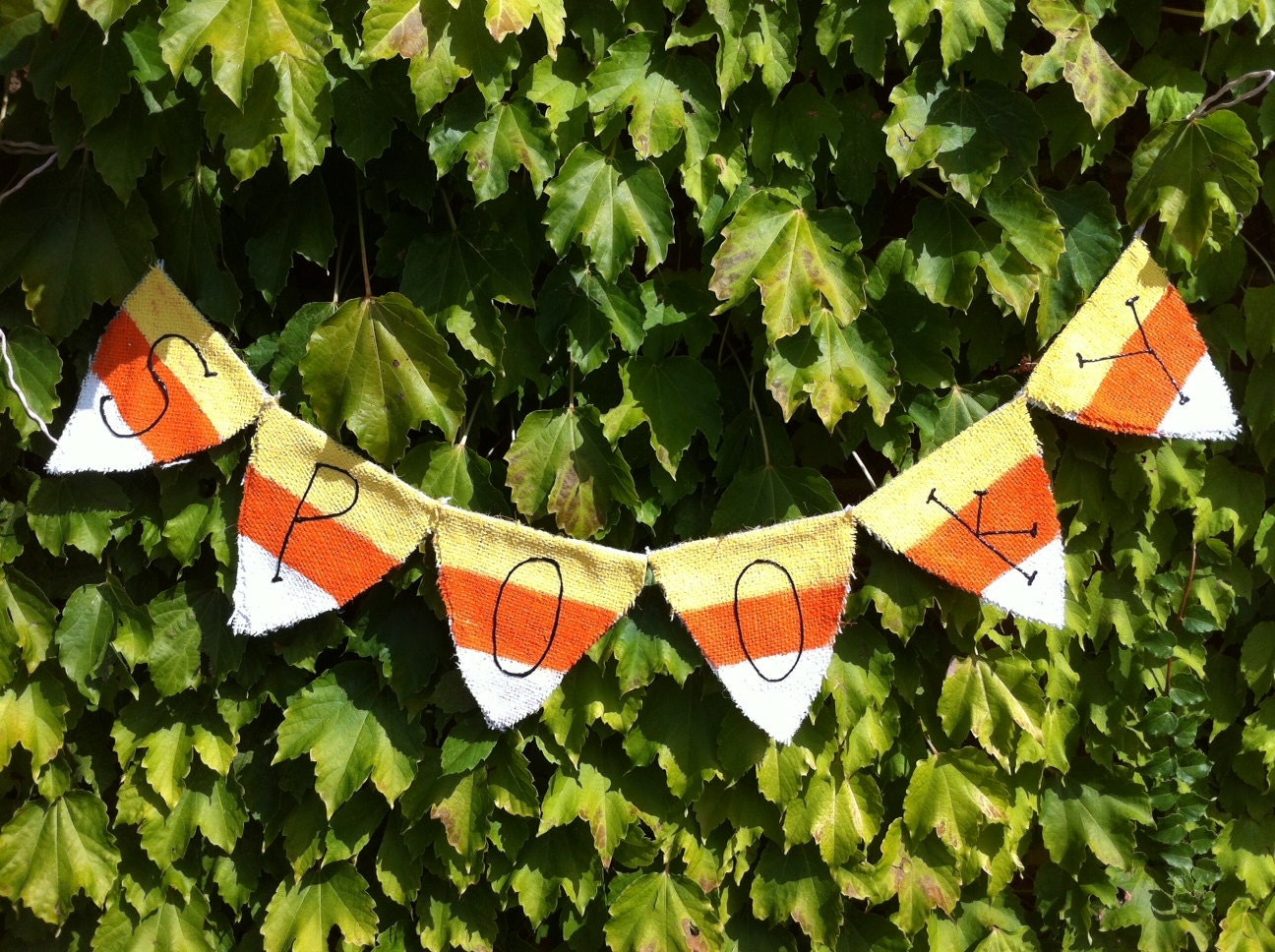 Halloween Garland:  Candy Corn Burlap Banner/Photo Prop