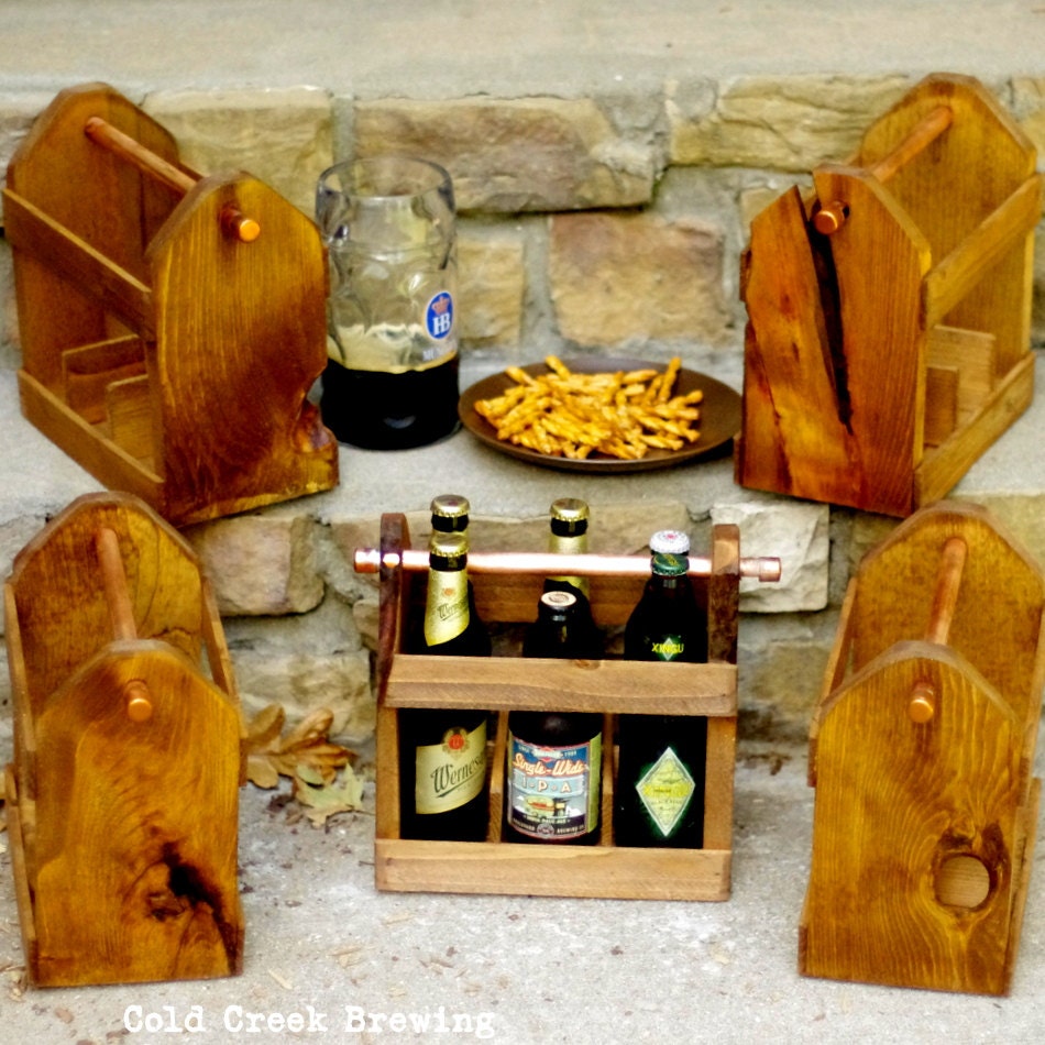 QTY 8 Home Brew Six Pack Carriers - Beer Bottle Carriers - Free Shipping & Discount -Wedding Party GIft -Groomsmen Gift