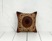 handmade vintage suzani pillow cover - 13.78" x 14.57" - FAST shipment with UPS - 02437-66