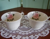 Vintage Haviland Rose teacups/shabby chic/home decor/housewares/kitchen decor/wedding
