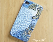 Snowy peacock iPhone 4 case / Peacock iPhone 4s case/ iPhone case / iPhone cover