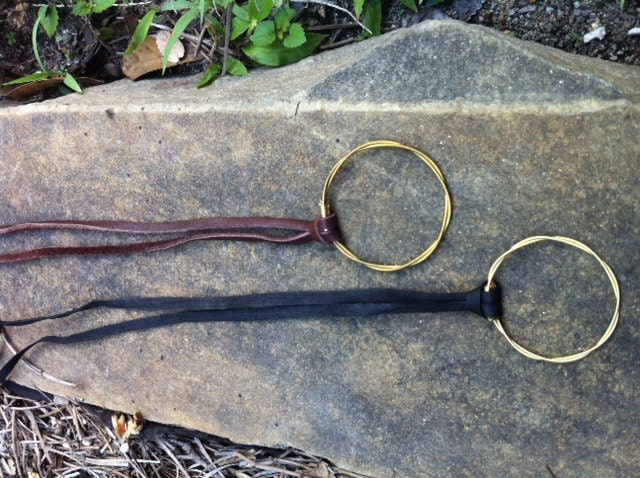 Eternity Necklace made with Recycled Guitar String and Brown or Black Soft Deerskin Leather
