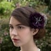 Deep Purple Grape Feather Hair Flower / Fascinator Headpiece with a touch of Birdcage Veil