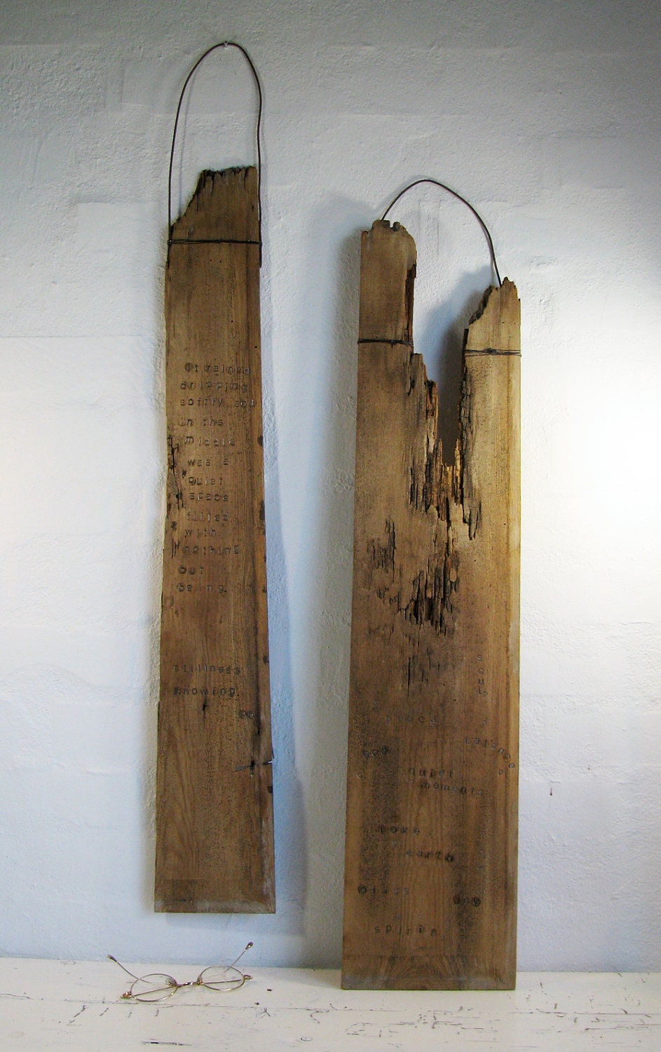 Wall Art Reclaimed Wood and Wire. Rustic Mixed Media Inspirational and Typographical Wood Art.