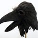 Hand Made to Order: Hand felted Raven animal mask / head dress suitable for performace, dance or theatre