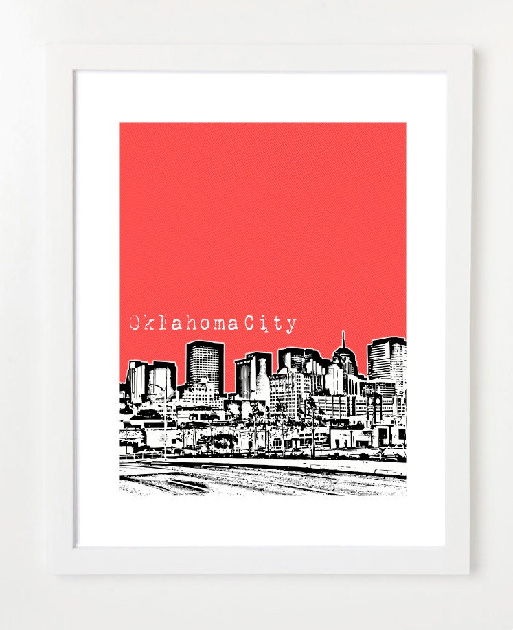 Oklahoma City Skyline Poster - Oklahoma City Art - Oklahoma Art - VERSION 1