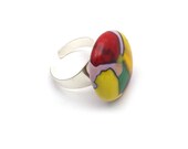 Multi-Colored handmade Glass Ring - summer party