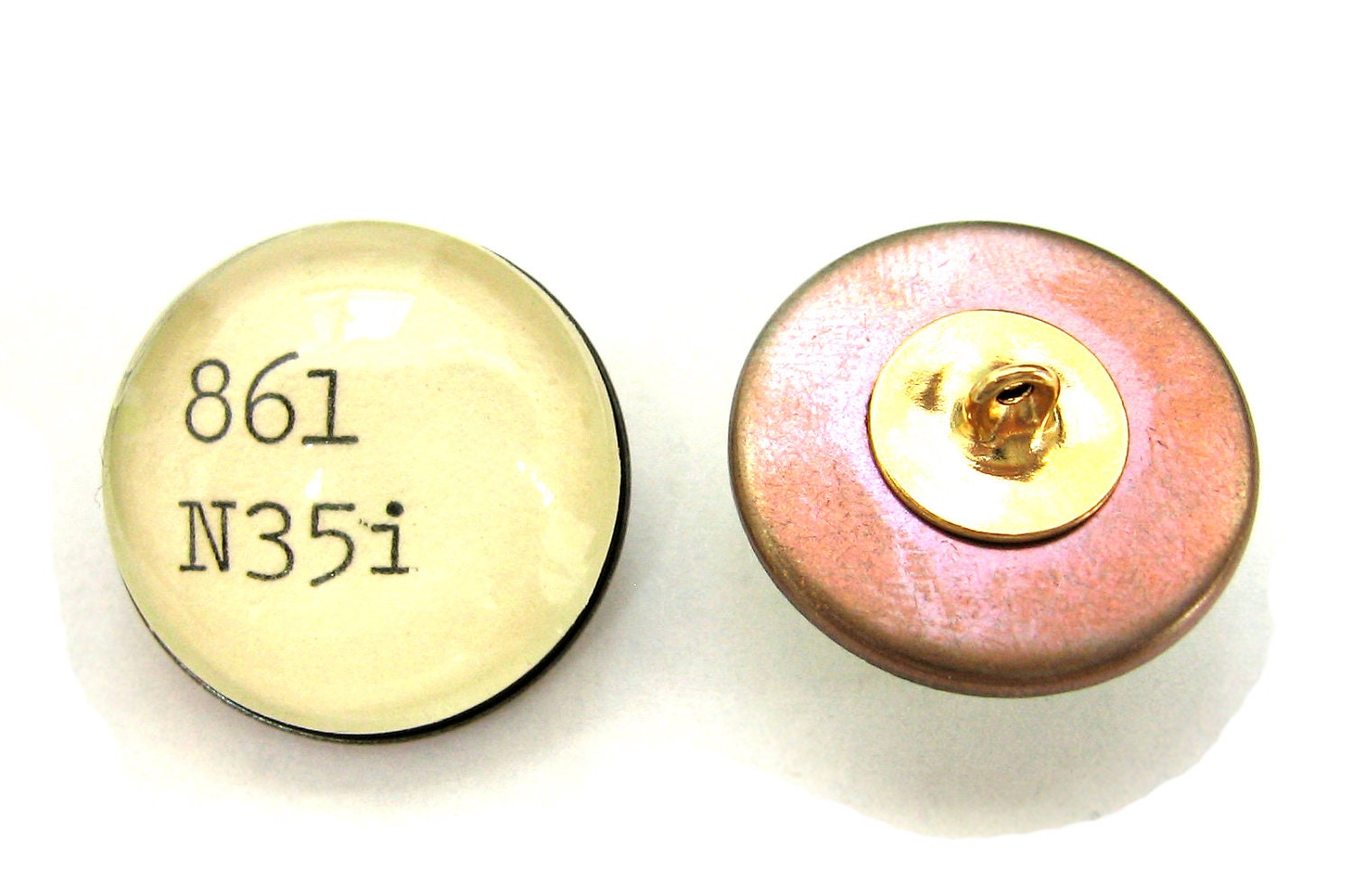 Library Dewey Decimal Buttons with Loop Shank for Book Lovers by The Written Nerd Add to Your Own Garments PAIR Lot of Two (2)