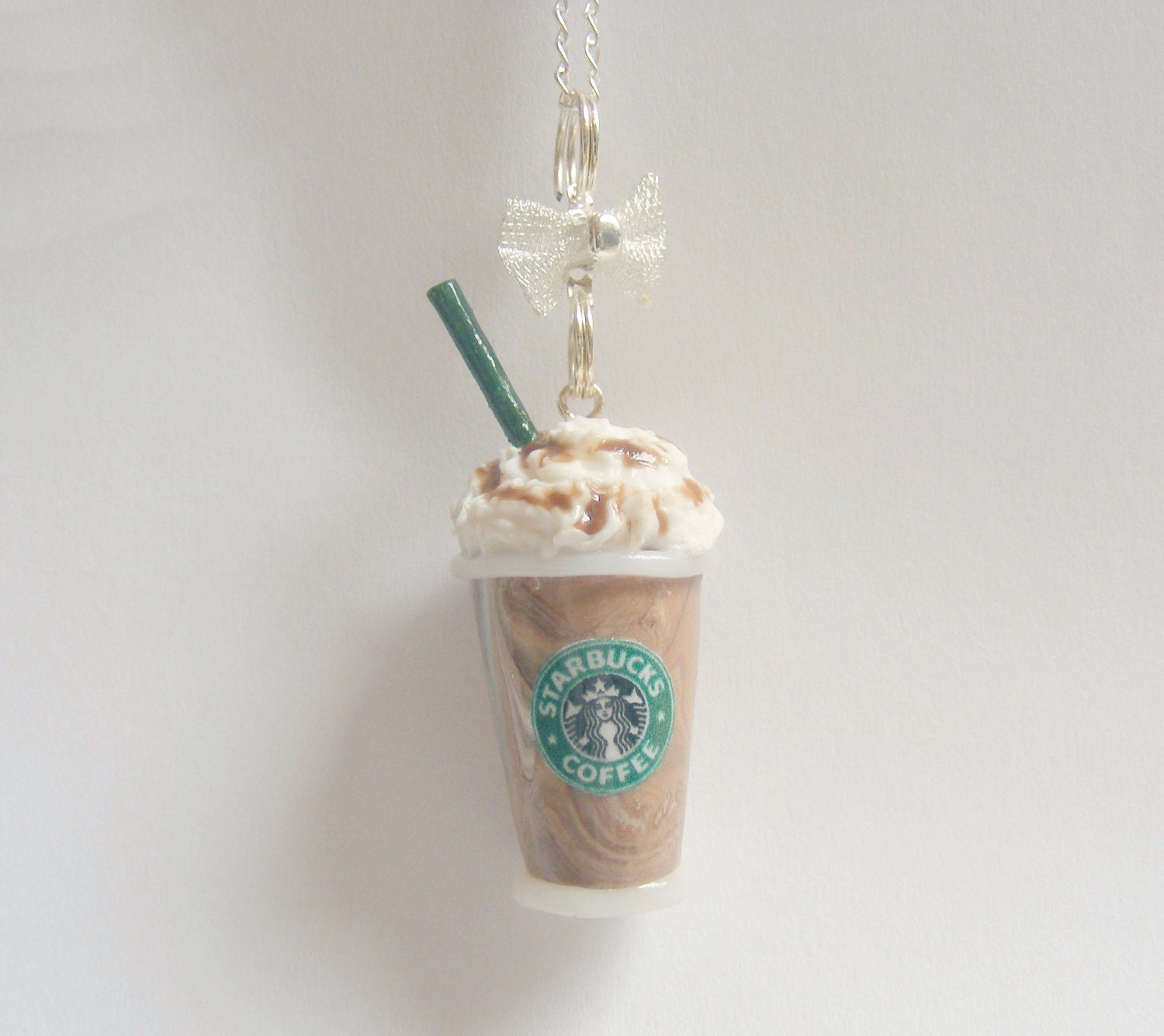 Scented or Unscented Starbucks inspired Mocha Frappuccino Miniature Food Necklace Pendant - Miniature Food Jewelry