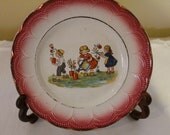 Set of eight Charming French vintage childens plates, very chic