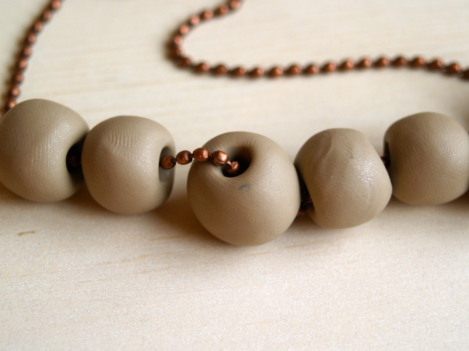 SALE- Necklace for the Nature Girl- Statement Necklace/ Gift for Her/ Nature Jewelry/ Under 25/ Taupe/ Grey Bold Chunky/ Minimalist necklace