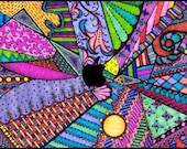 MacBook Pro 13" Original Skin - Multi-Colored Folk Art, Salmon Swirl, Multi-Swirl