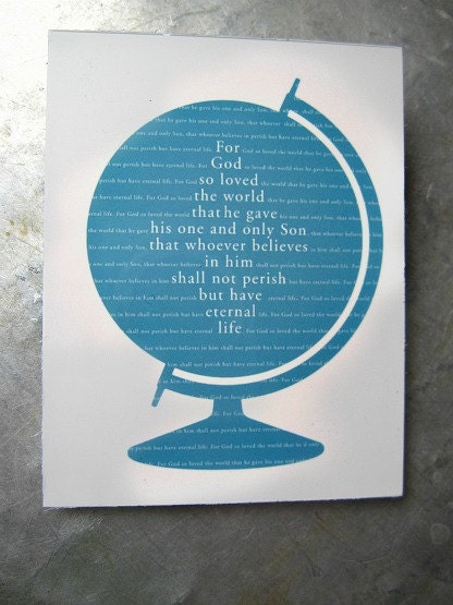 Globe,"For God So Loved the World,: 2x3, Magnet