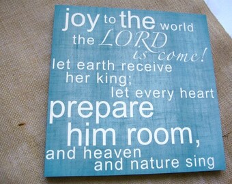 Joy to the World, 12x12, Stand Out Print- blue