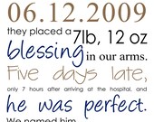 Personalized Birth Announcement Art (3 pieces)