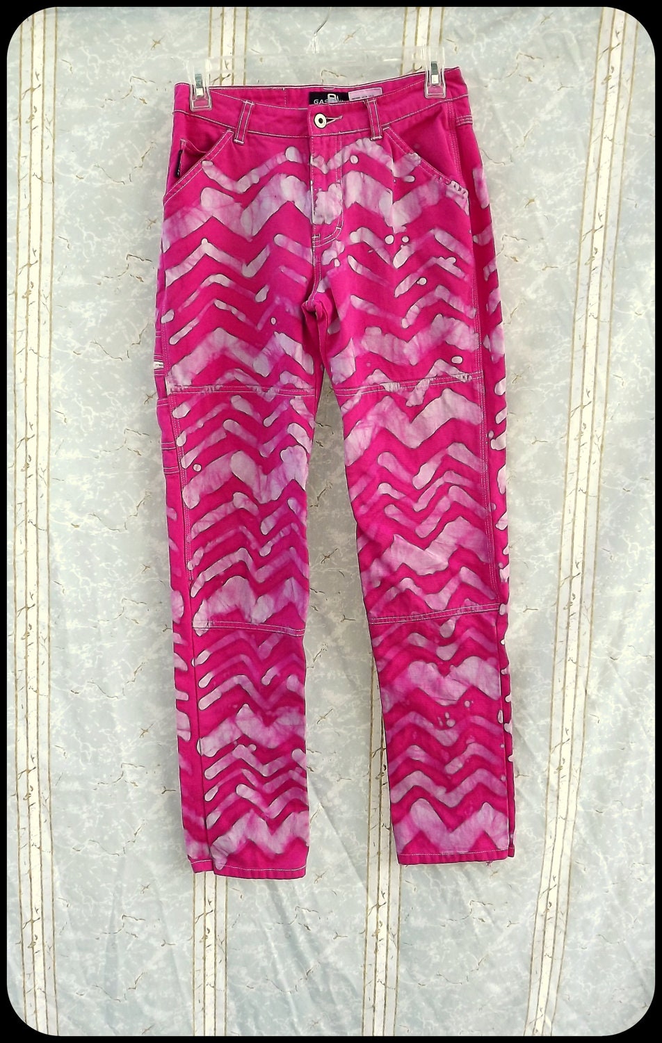 Batik Skinny Jeans - Size 3 / 4 - Hot Pink - Zebra - Zig Zags - Women's/Junior's