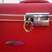 Vintage Suitcase Red Hot Traincase/Luggage/ With Key/Art Case/Mad Men/70s/College Dorm Storage Back to School.