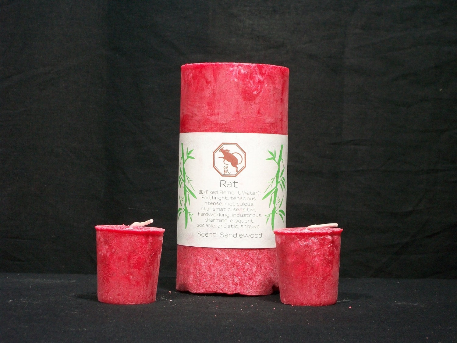 Palm Pillar Candles, Sandalwood Scented for Rat Sign of Chinese Zodiac