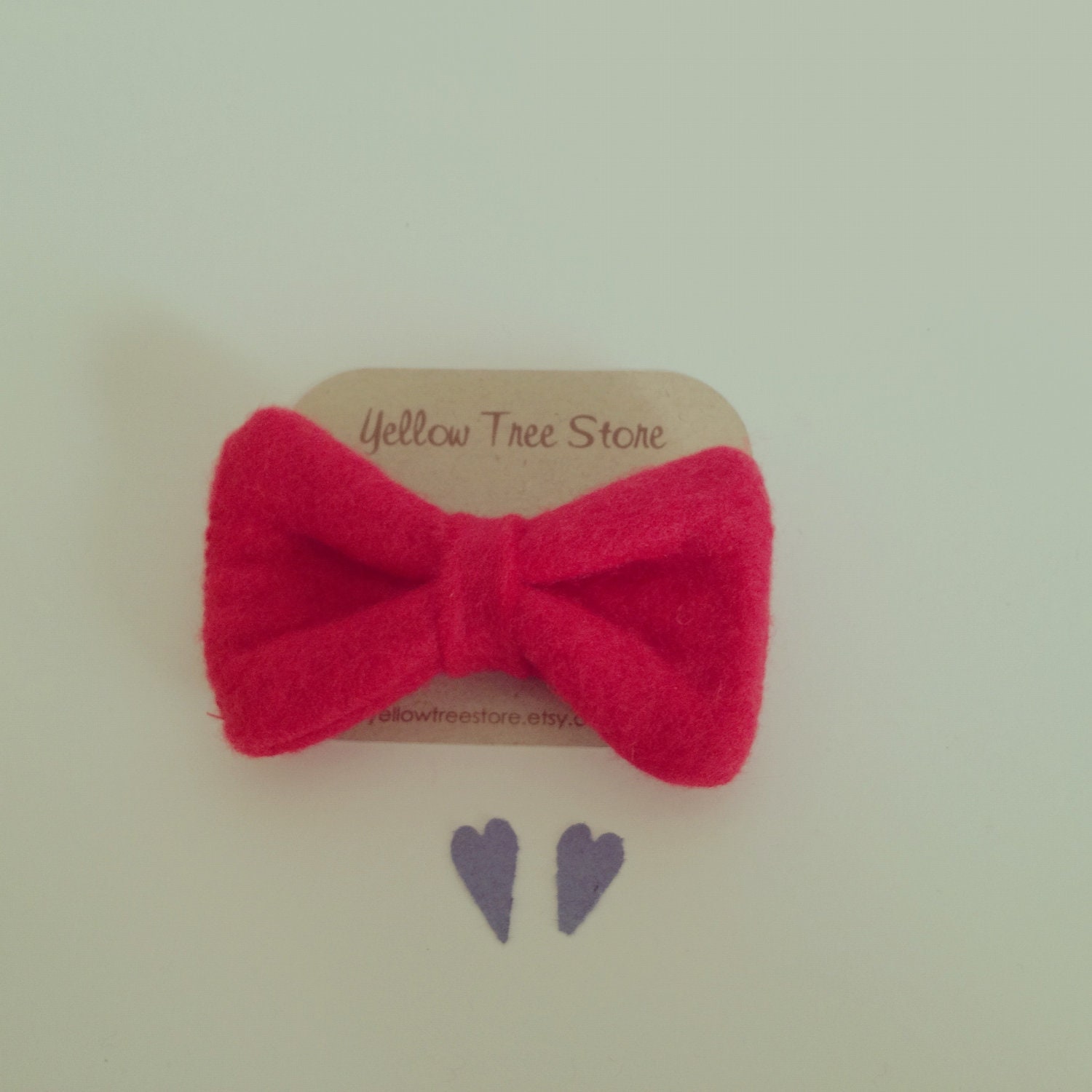 Felt Bow Hair Clip - Pretty Red