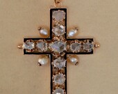Extraordinary 3.50Ct rose cut diamond rare Georgian cross