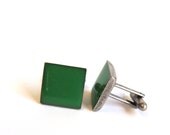 Grass green cufflinks silver plated cufflinks unique gifts