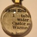 Swiss Roll Necklace (bronze) - With Vintage 1940s baking instruction for a Jam Swiss Roll - For a baking fan