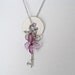 Purple Skeleton Key Necklace Altered Upcycled