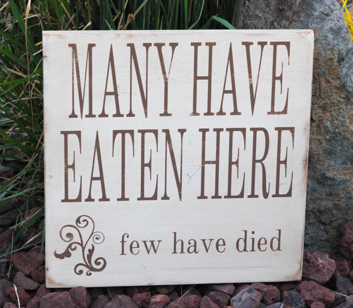 Painted and distressed wood sign - Rustic, Home Decor, Wall Art, Kitchen Art