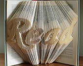 Folded Book Art - Gifts for Book Lovers -  READ - Altered Book - Origami - Unique Present - Teacher's Gift