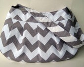 Grey Chevron Purse - Handmade ZigZag Chevron Handbag