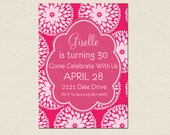 DIY Printable Birthday Invitation Bright Floral No.12 - Adult