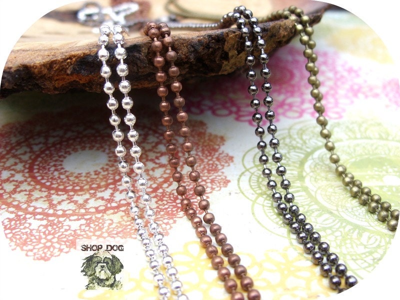 40 Ball Chain Necklaces - 2.4 mm - Mix and Match