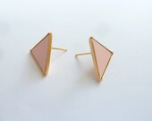 S A L E - Formica Triangle Delicate Earrings in Light Pink